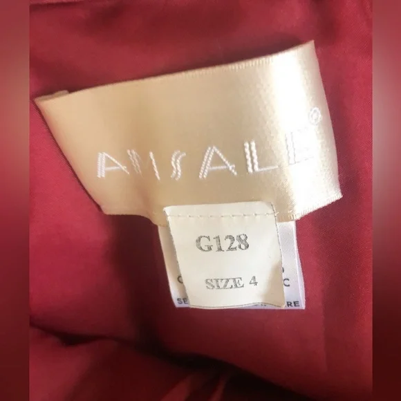 NWT Amsale Duenna Satin Long Formal Maxi Skirt in Dark Red Size 4 - Picture 4 of 5